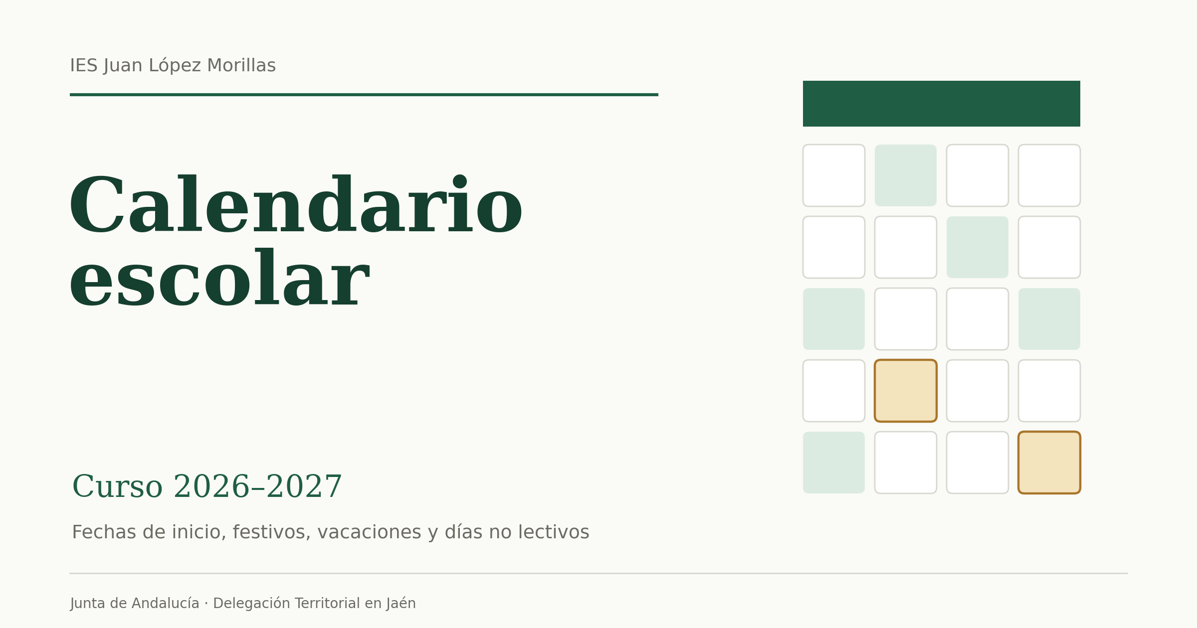 Calendario Escolar 2026-2027