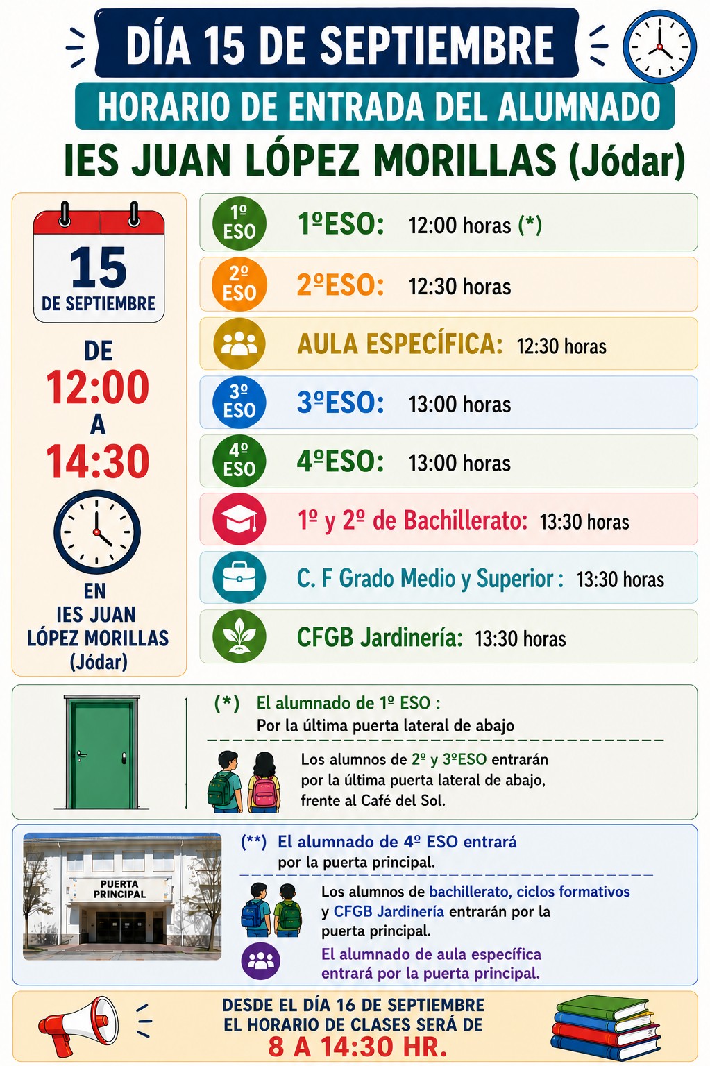 Horario de acogida curso 2026/2027
